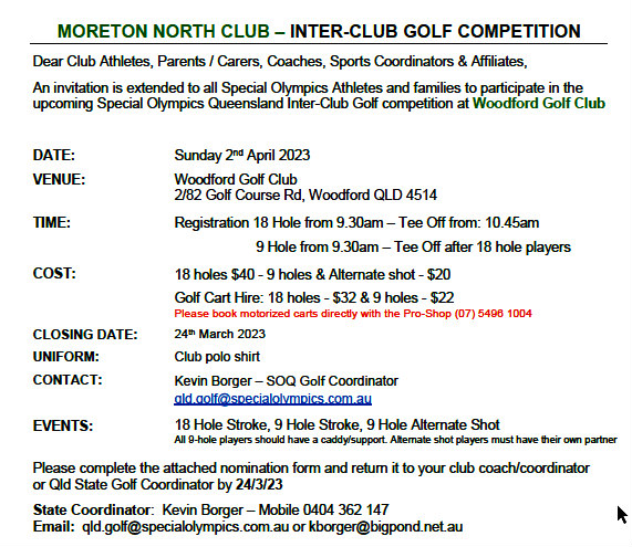 Special Olympics Golf Event @ Woodford Golf Club