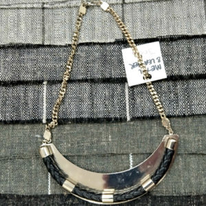 Metal and Leather Necklace