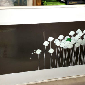 White Floral Print Framed